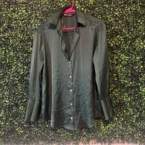 Zara Dark Green Button Down Shirt